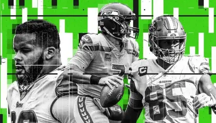 Image of the NFL's top 10 quarterbacks in 2019, showcasing player rankings and statistics for the season.