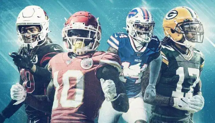 NFL players in the background with an epic feel to it