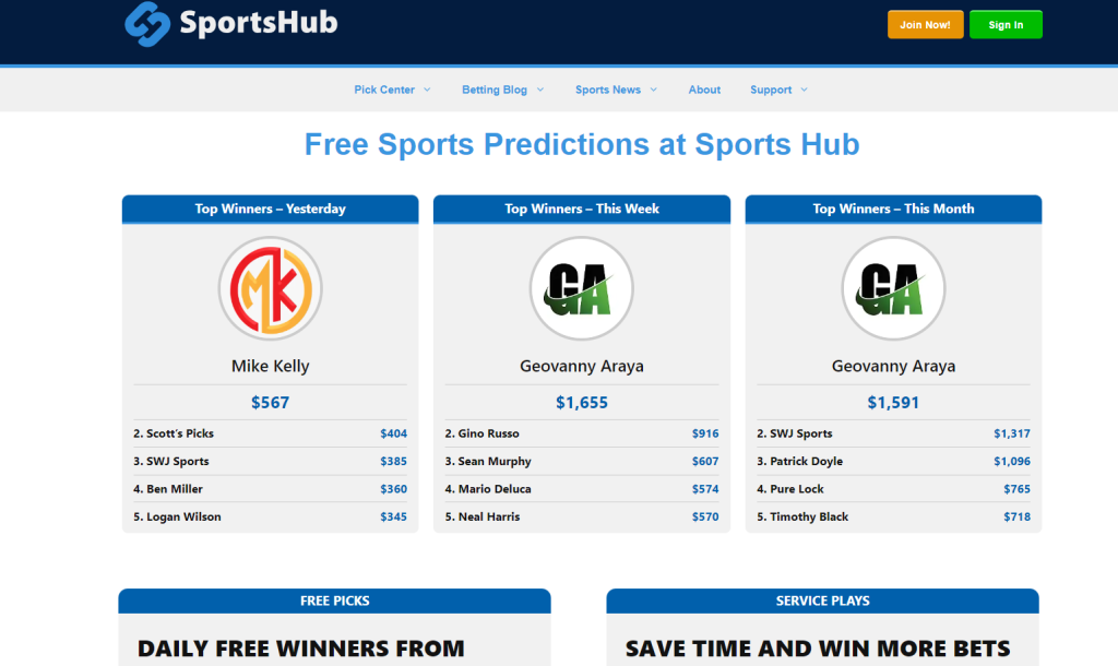 sportshub homepage