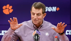 clemson tigers coach on a press conference