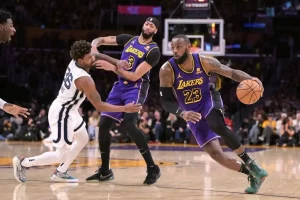 LeBron James of the Los Angeles Lakers, wearing jersey number 23.