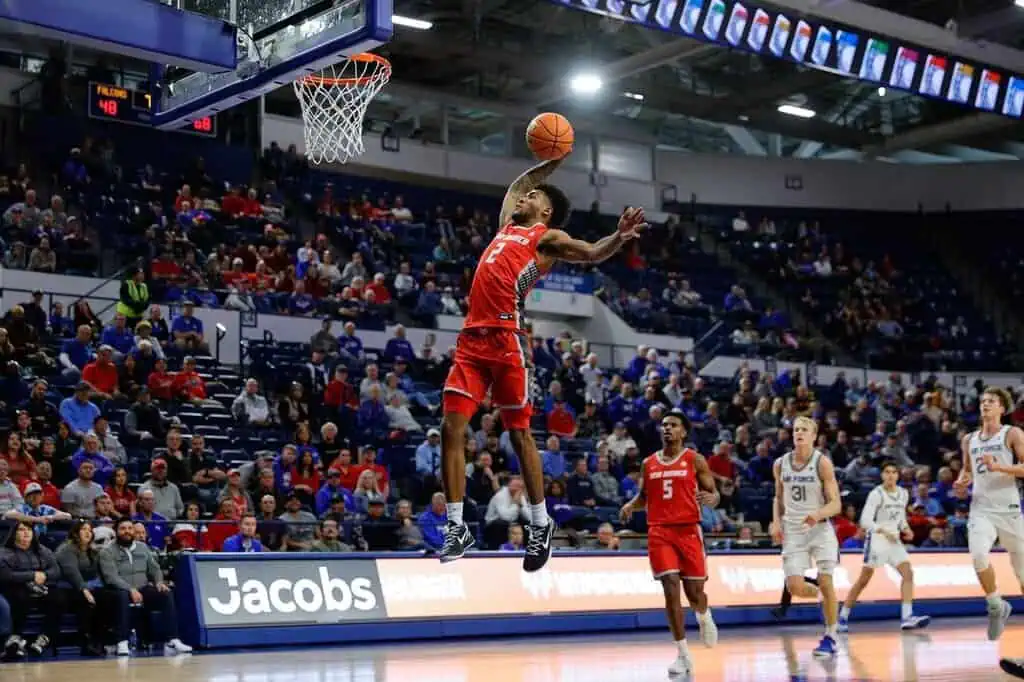 College basketball matchup between the New Mexico Lobos and Boise State Broncos with expert pick and prediction for January 31st 2024.