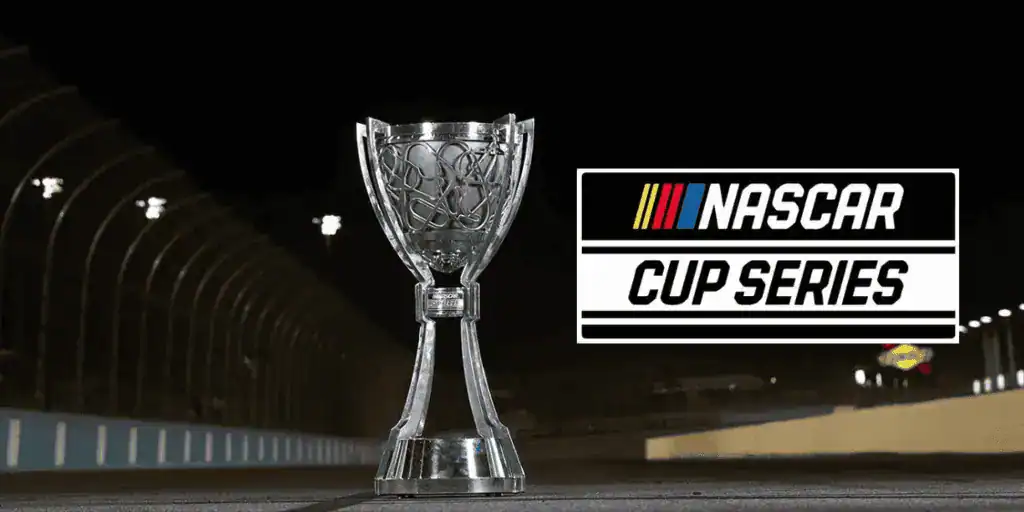 NASCAR Cup Series championship trophy on display.