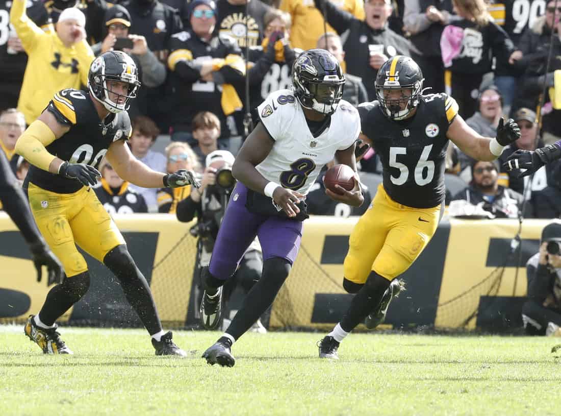 7 Lamar jackson Running From Steelers Defense