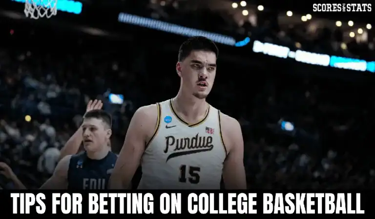 Jugador de baloncesto universitario durante un partido, ideal para consejos de apuestas NCAA
