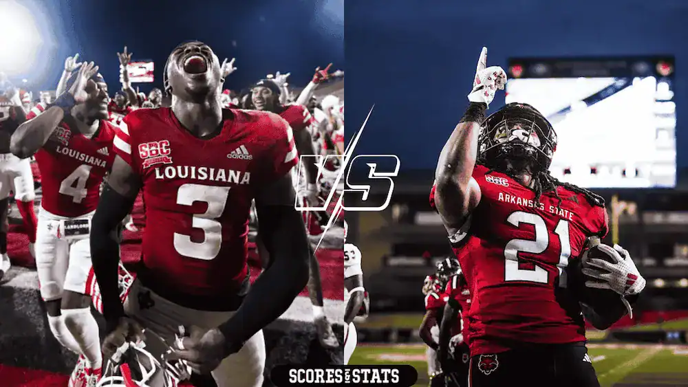 Ul Lafayette Ragin' Cajuns vs Arkansas St. Red Wolves Picks and Predictions November 9th 2024 2 louisiana-vs-arkansas-banner