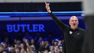 Butler Coach Celebrating