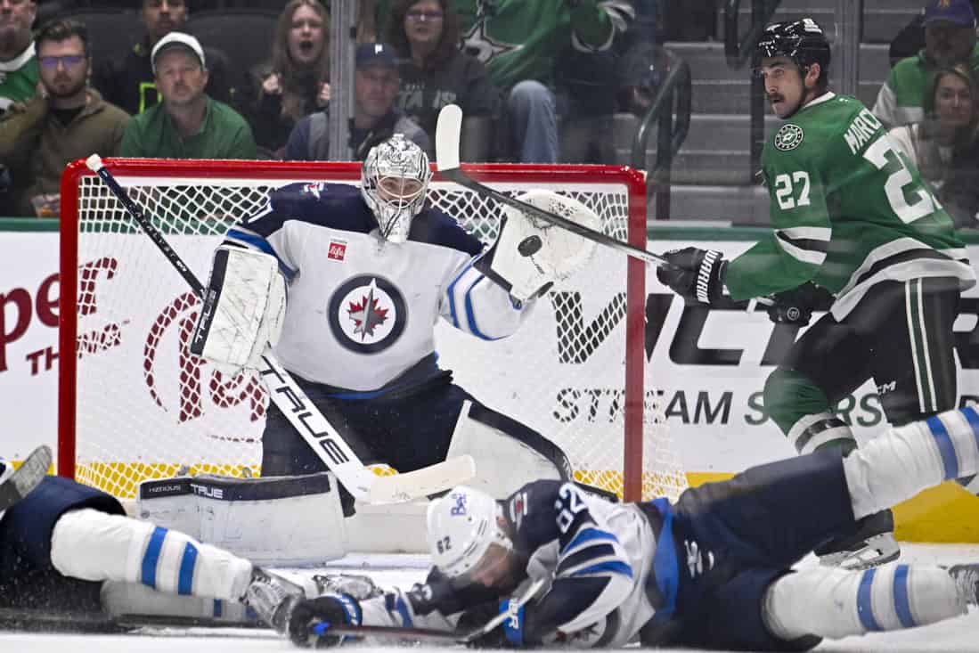 NHL 4 Jets Goaltender making a save