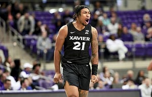 Xavier player celebrating