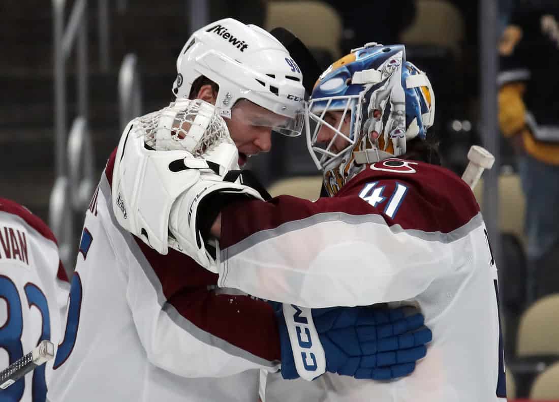 NHL 9 Colorado players Celebrating