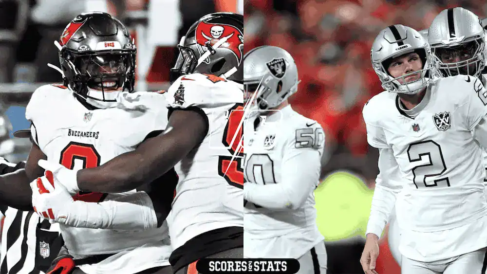 bucs vs raiders scores and stats banner