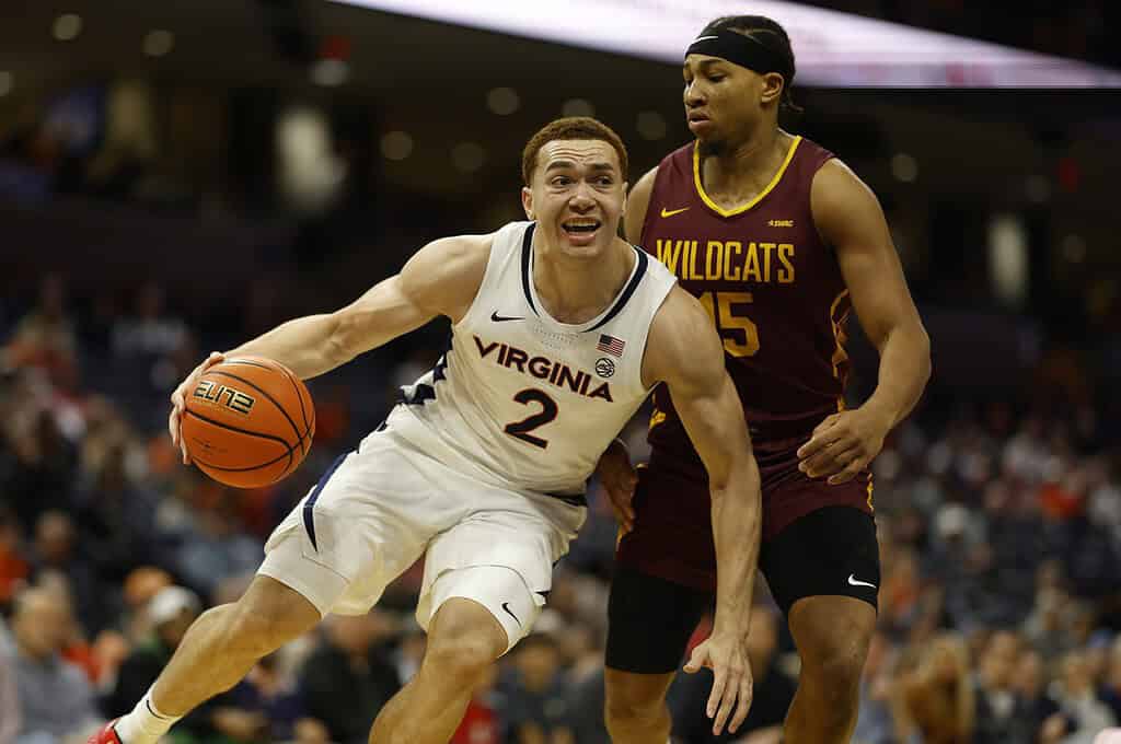 Virginia player dribbling