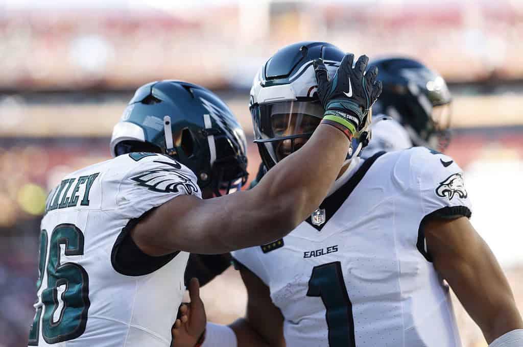 Eagles player celebrating