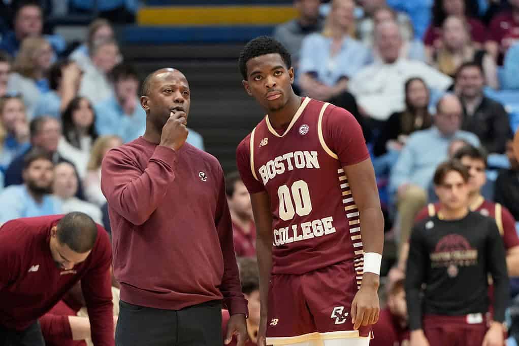 Boston college coach giving orders