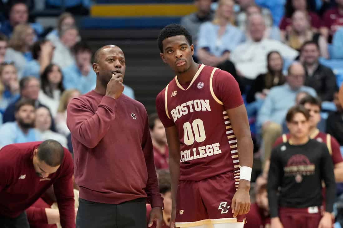 NCAAB 8 Boston college coach giving orders
