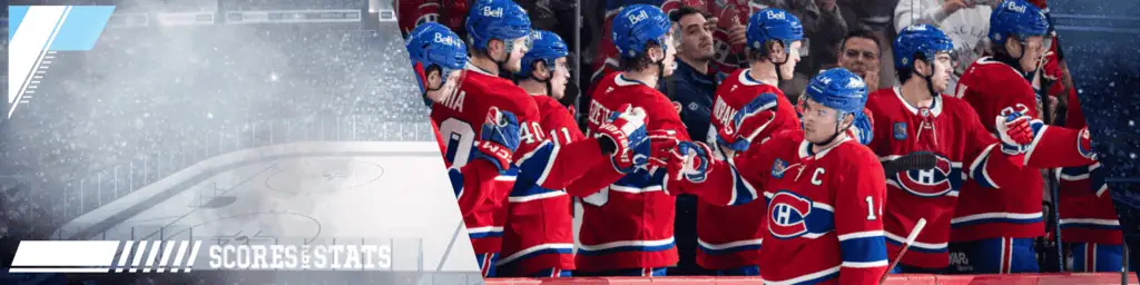 Montréal Canadiens vs Minnesota Wild Picks and Predictions January 30th 2025 3 A lineup of hockey players in red jerseys celebrating, with a blurred ice rink
