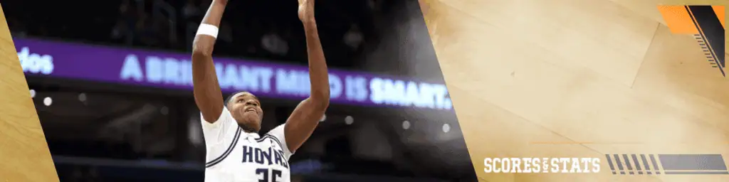 Marquette Golden Eagles vs Georgetown Hoyas Picks and Predictions January 7th 2025 2 Georgetown Hoyas basketball player in a white jersey jumping to shoot the ball during a game