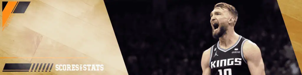 Domantas Sabonis of the Sacramento Kings during a basketball game, possibly viewed by fans