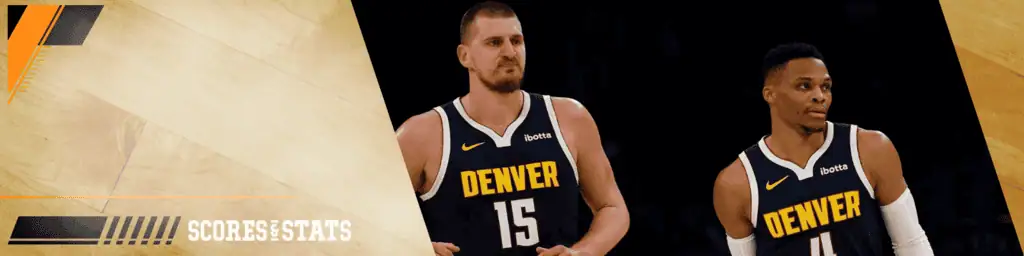 Denver Nuggets vs Portland Trail Blazers Picks and Predictions February 12th 2025 3 Denver Nuggets players on court