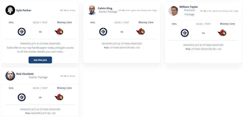 NHL Handicappers are Back Fresh, But Struggling to Keep Up 4 ets play the Senators. Our handicappers seem to be on different sides of the fence