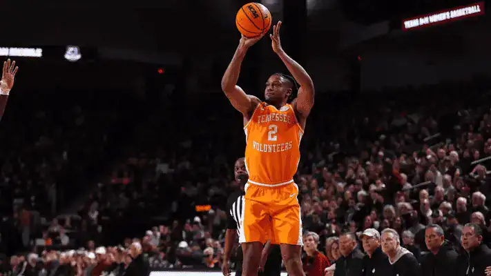 Lsu Tigers vs Tennessee Volunteers Picks and Predictions February 25th 2025 2 Tennessee Volunteers player shoots during college basketball game