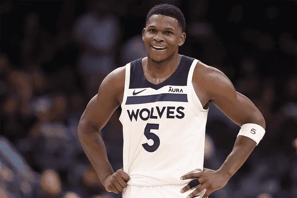 Los Angeles Lakers vs Minnesota Timberwolves Picks and Predictions February 27th 2025 2 Minnesota Timberwolves player smiling during NBA game
