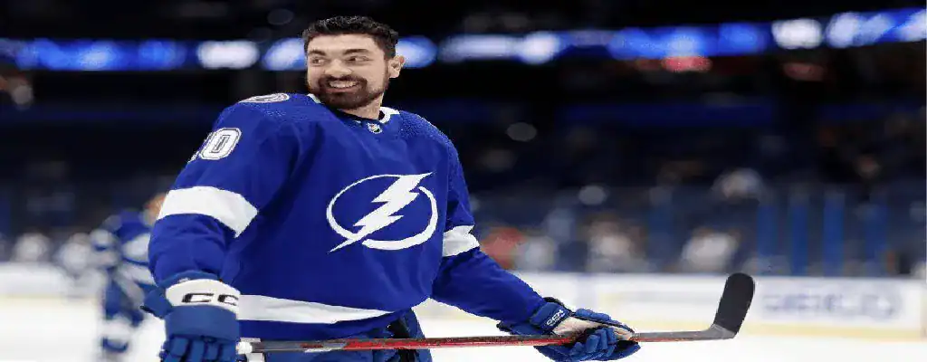 Tampa Bay Lightning vs Ottawa Senators Picks and Predictions February 6th 2025 2 Tampa Bay Lightning hockey player smiling on the ice during warmup