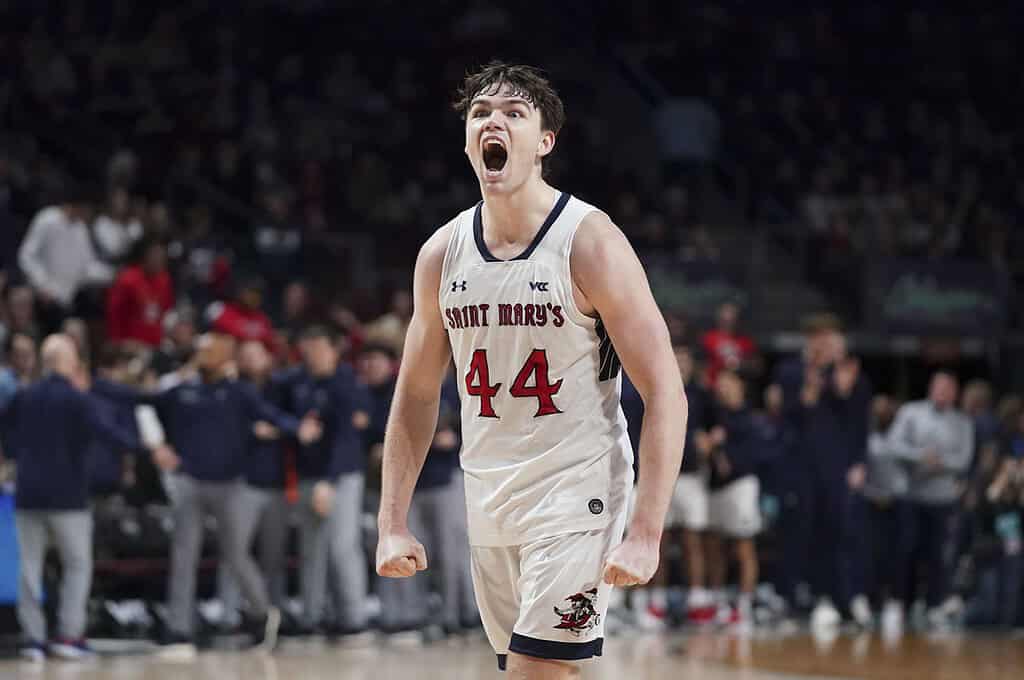 Saint Mary's Player Celebrating