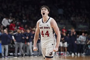 Saint Mary's Player Celebrating