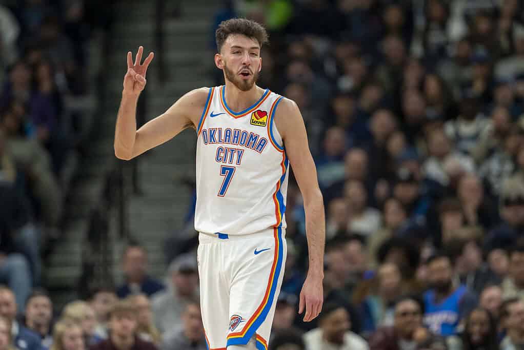 OKC player celebrating