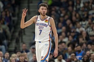OKC player celebrating