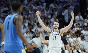 Uconn Player celebrating