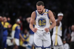 Curry celebrating