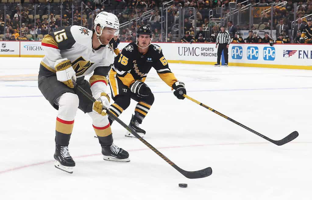 Golden Knights player dribbling