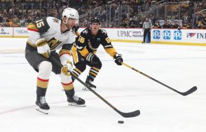 Golden Knights player dribbling