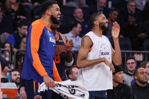 Knicks player yelling from the bench