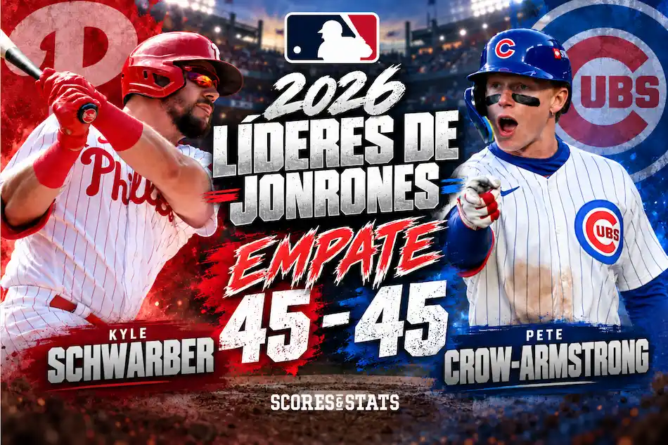 Líder de Home Runs MLB 2026 Schwarber y Crow-Armstrong Empatan con 45