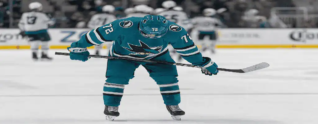 Toronto Maple Leafs vs San Jose Sharks Picks and Predictions March 3rd 2025 2 San Jose Sharks player skates with head down during NHL game