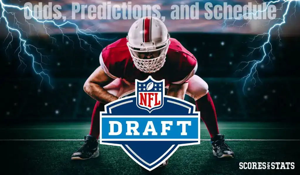 2026 NFL Draft preview image featuring draft-themed football graphics, relevant NFL imagery, and the ScoresAndStats logo.