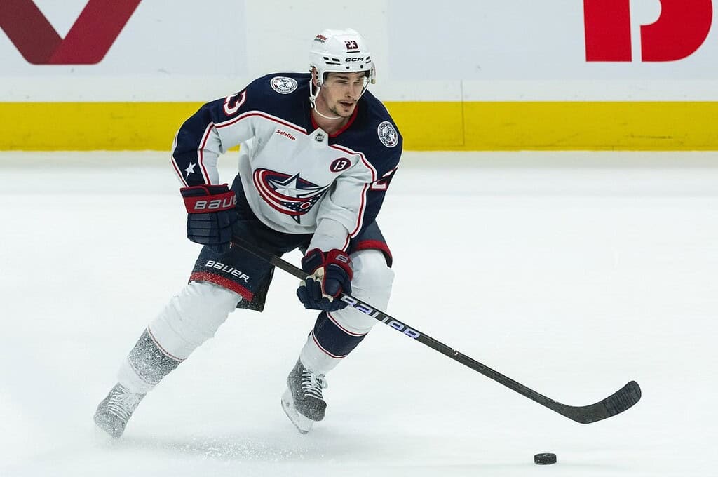 Blue Jackets Player Dribbling