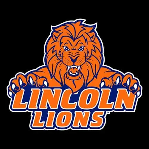 Fierce-looking orange lion with a blue outline, claws extended forward as if it's pouncing. 