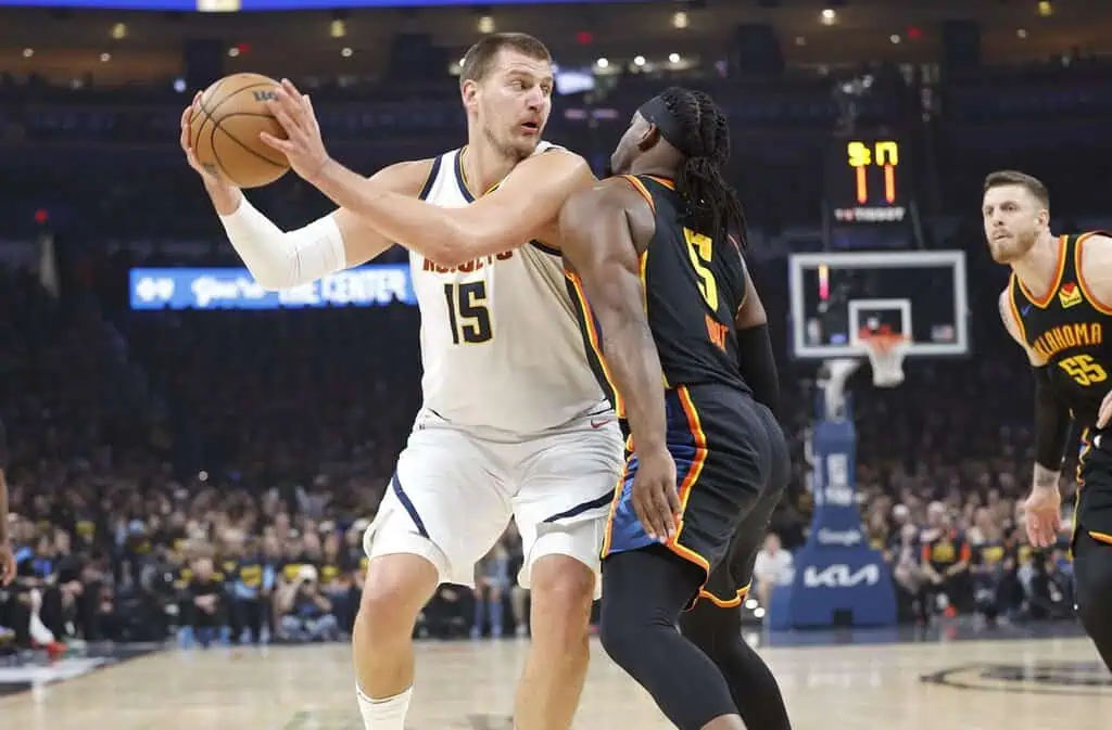 NBA playoff matchup between the Denver Nuggets and Oklahoma City Thunder with expert picks and predictions for May 9th 2025.