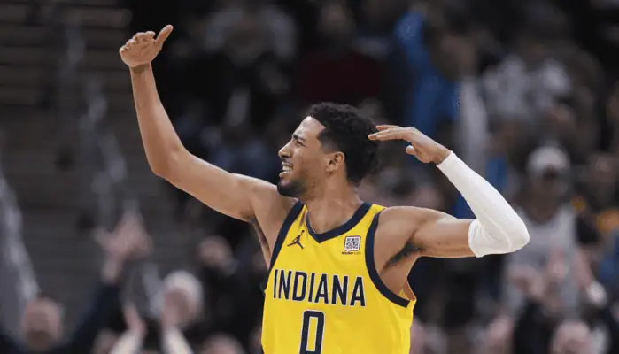 Indiana Pacers vs Cleveland-cavaliers Picks and Predictions May 9th 2025 3 Indiana Pacers player celebrates with crowd during NBA game