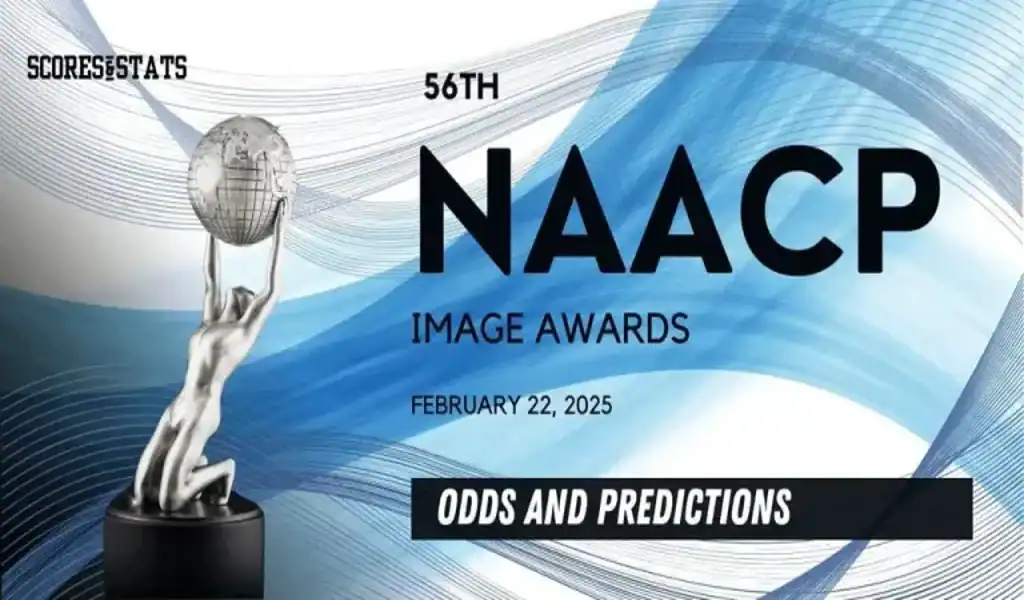 Estatuilla y diseño oficial de la 56ª entrega de los Premios NAACP Image con fecha del 22 de febrero de 2025