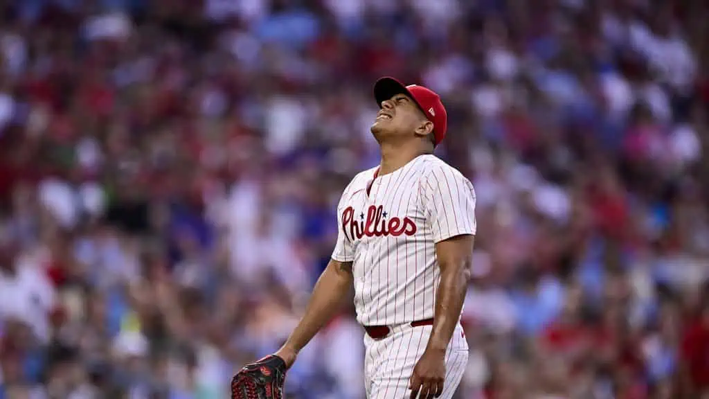 Philadelphia Phillies vs Arizona Diamondbacks Picks and Predictions May 4th 2025 2 A Philadelphia Phillies player stands on the field