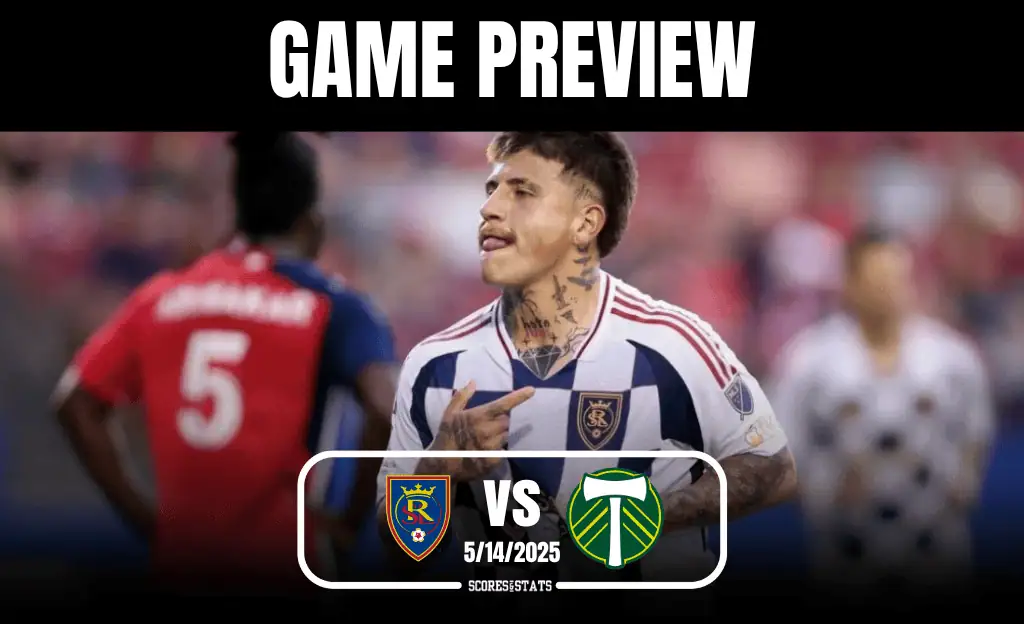 A soccer match preview graphic featuring players in team jerseys, with the date and teams displayed prominently.