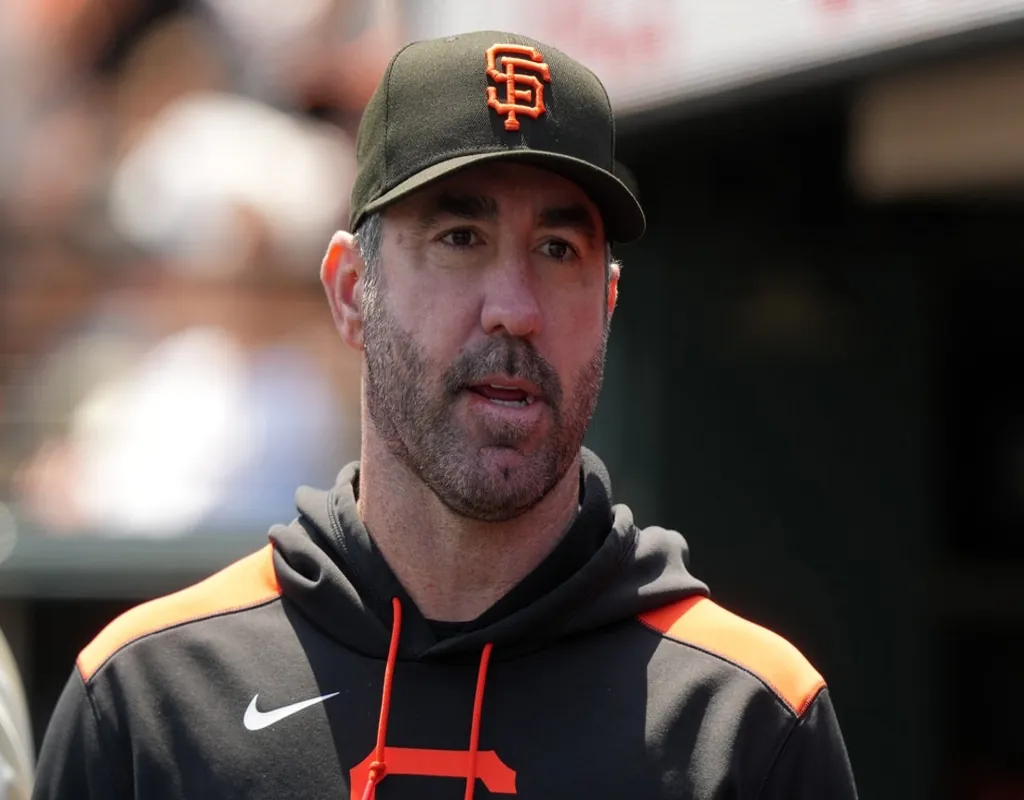 Justin Verlander in San Francisco Giants gear ahead of May 12, 2025 matchup vs Arizona Diamondbacks
