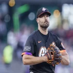 San Francisco Giants pitcher stands focused on the mound before pitching against Kansas City Royals on May 19, 2025
