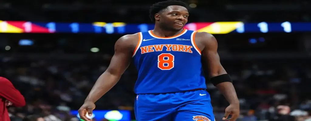 New York Knicks vs Boston Celtics Picks and Predictions May 12th 2025 3 OG Anunoby in New York Knicks uniform during an NBA game