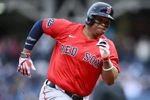 red sox player running